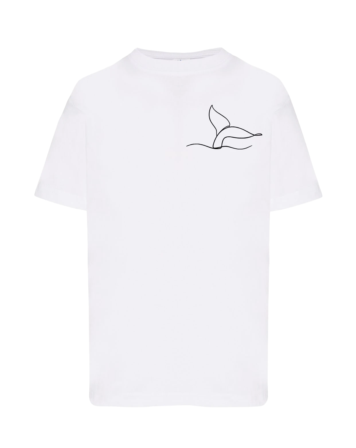 T-shirt brodé caudale unisexe en coton blanc - Ligne de La Réunion