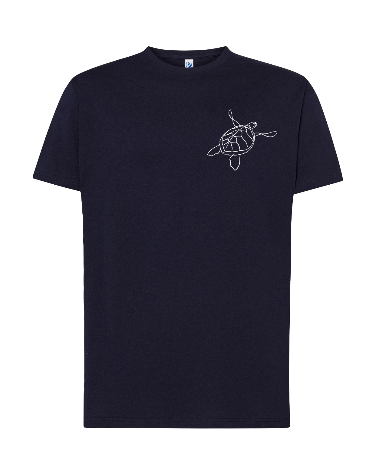 T-shirt imprimé tortue unisexe en coton bleu - Ligne de La Réunion