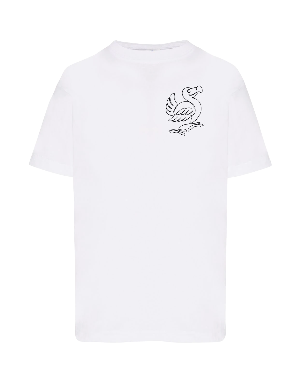 T-shirt enfant floqué dodo unisexe en coton blanc - Ligne de La Réunion
