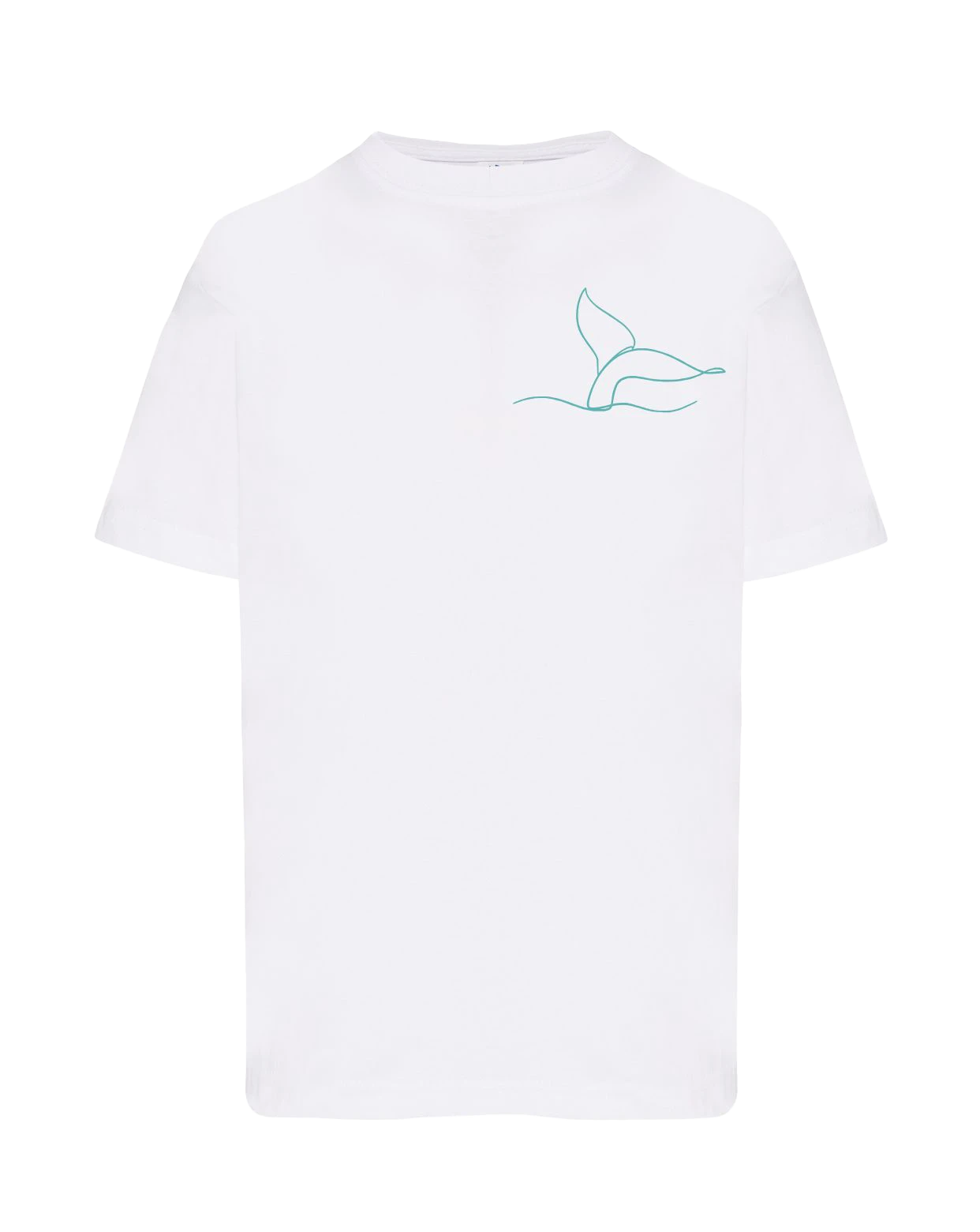 T-shirt brodé caudale unisexe en coton blanc - Ligne de La Réunion