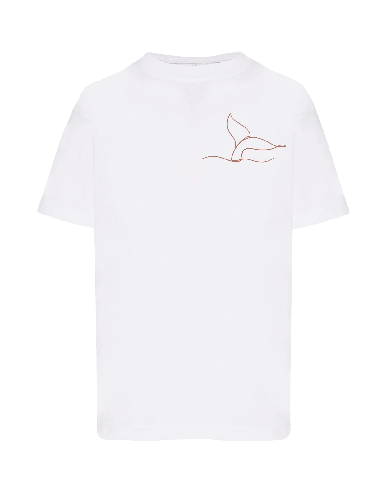 T-shirt brodé caudale unisexe en coton blanc - Ligne de La Réunion