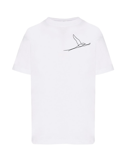 T-shirt brodé paille-en-queue unisexe en coton blanc - Ligne de La Réunion