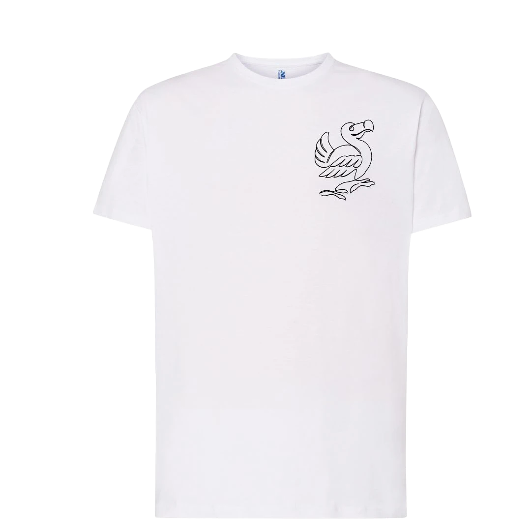 T-shirt imprimé Dodo unisexe en coton blanc - Ligne de La Réunion