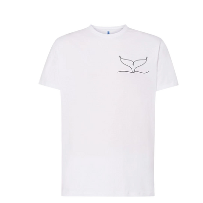 T-shirt imprimé caudale unisexe en coton blanc - Ligne de La Réunion