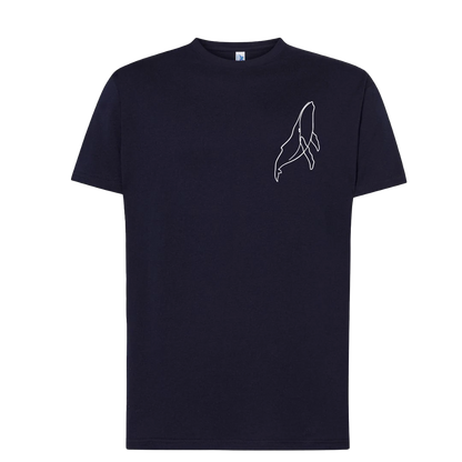 T-shirt imprimé baleine unisexe en coton bleu - Ligne de La Réunion