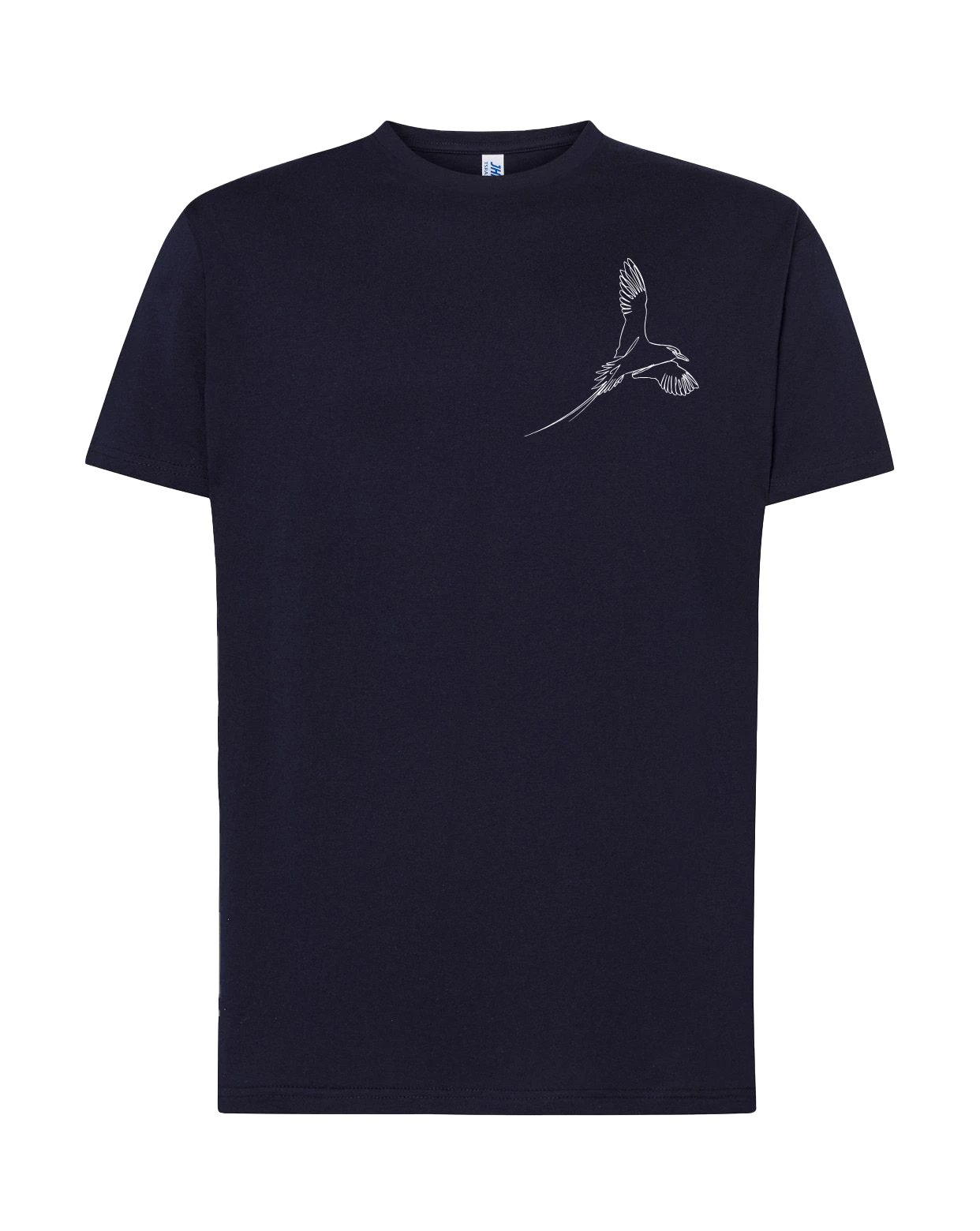T-shirt imprimé paille-en-queue détaillé unisexe en coton bleu - Ligne de La Réunion