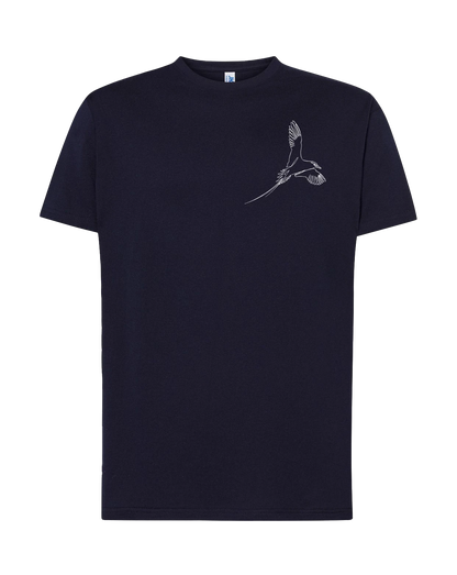 T-shirt imprimé paille-en-queue détaillé unisexe en coton bleu - Ligne de La Réunion