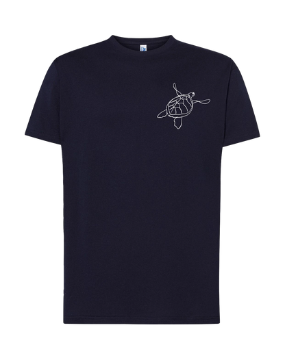T-shirt imprimé tortue unisexe en coton bleu - Ligne de La Réunion