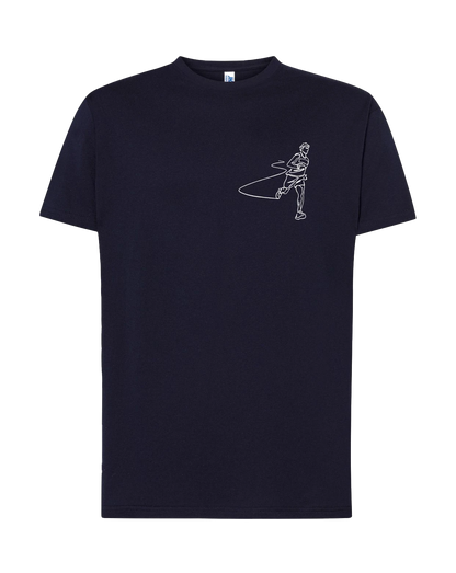 T-shirt imprimé traileur unisexe en coton bleu marine - Ligne de La Réunion