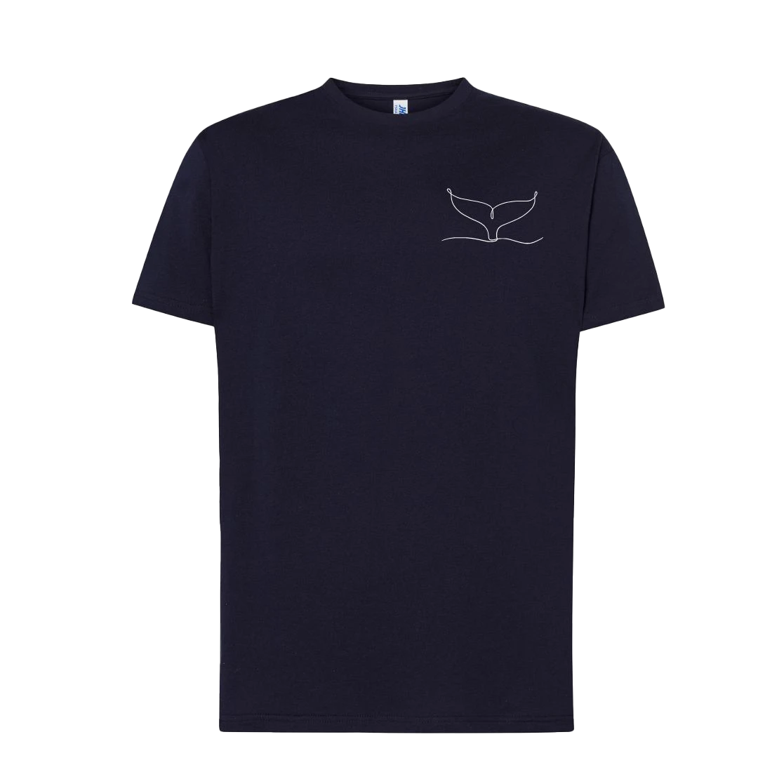 T-shirt imprimé caudale unisexe en coton bleu - Ligne de La Réunion