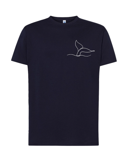 T-shirt brodé caudale unisexe en coton noir - Ligne de La Réunion