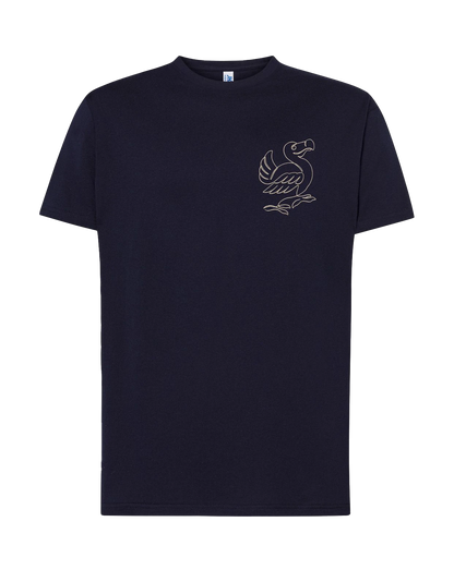 T-shirt brodé dodo unisexe en coton noir - Ligne de La Réunion