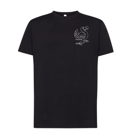 T-shirt imprimé Dodo unisexe en coton noir - Ligne de La Réunion