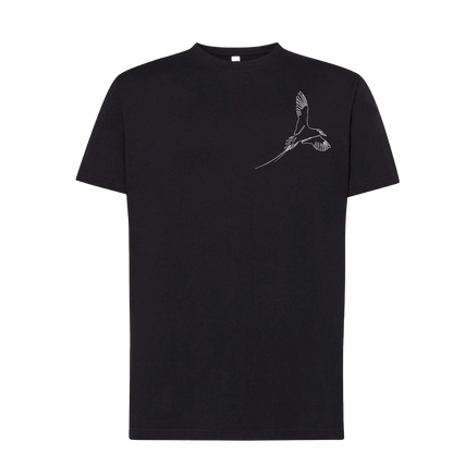 T-shirt imprimé paille-en-queue détaillé unisexe en coton noir - Ligne de La Réunion