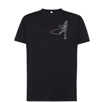 T-shirt imprimé traileur unisexe en coton noir - Ligne de La Réunion