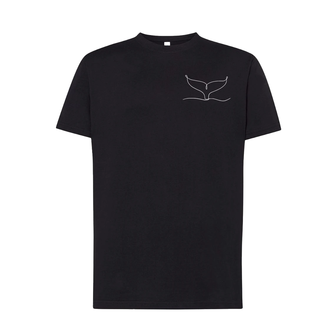 T-shirt imprimé caudale unisexe en coton noir - Ligne de La Réunion