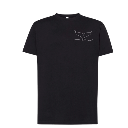 T-shirt imprimé caudale unisexe en coton noir - Ligne de La Réunion
